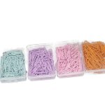 1 Box Of 50PCS Macaron Color Paper Clip Stationery Set Paper Clip Journal Decoration Data Storage Color Bookmark