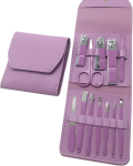 Manicure Set Nail Clipper Set Pedicure Set Manicure Set Professional Manicure Set 12 In 1 For Toenails Fingernails - Purple