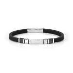 City Bracelet In Rubber With Decorated Plate