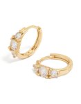 Goldair Gold Plated Mixed Sized Cubic Zirconia MINI Huggie Earrings