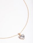 Goldair Gold Plated Sterling Silver Cubic Zirconia Heart Arrow Necklace