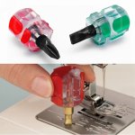 1 2PC Sewing Machine Screwdriver Kit MINI Short Screwdriver Portable Radish Head Needle Plate Screwdriver Repair Sewing Tools
