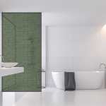 Dark Green Frosted Shower Vinyl Panel Sticker