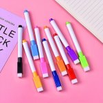 8PCS SET Erasable Whiteboard Pens Colorful Thin Head Water-based Marking Nonmagnetic Office Stationery Supplies