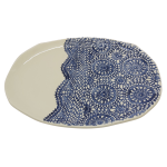 Blue Lace Oval Platter - Large - 32.5CM L X 2CM H X 23.5CM W