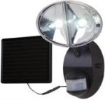 Eaton MSLED180 180 Degrees Motion Sensor Twin Solar Powered LED Floodlight - Black