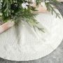 Gmoegeft Christmas Tree Skirt 32 Inches Cable Knitted Thick Knit White Tree Skirts For Xmas Decor Holiday Decoration White 32 In