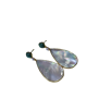 Natural Malachite Daily Wear Dangle Earrings White Mother-of-pearl Earrings
