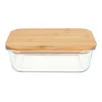 Rectangle Airtight Lunch Box Glass Food Storage Container With Bamboo Lid