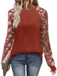 Wiholl Winter Clothing For Women Color Block Break Spring Clothes Essentials Early Fall Fashion Must Haves 2025 2026 Long Sleeve