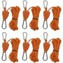 6PCS Camping Tent Tie Down Rope Tightener Fastening Wind Rope Buckle Pulley Ratchet Hangers Awning Rope Hook