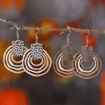 Bohemian Layered Irregular Hoop Leopard Print Wood Earrings - Vintage Style Double-sided Geometric Wooden Drop Dangle Earrings F