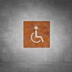 Wheelchair Sign D05 - Rust - Powder Coated Aluminum