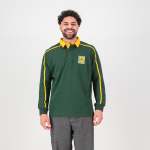 Twill Raglan Ls Rugby Jersey-os Green - 4XL