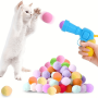 Interactive Launch Training Cat Toys - Creative Kittens MINI Pompoms Games - Stretch Plush Ball Toys For Cats - Pet Accessories