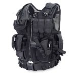 Deluxe Tactical Vest W quick Draw Holster Multiple Mag accessory Pouches & Pistol Belt