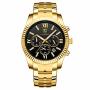 Watch Gold Watch For Men Waterproof Stainless Steel Chronograph Dress Classic Luminous Quartz Analog Wrist Watch