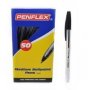 Ballpoint Pens - Black 50 Pack M 1MM - Clear Barrel
