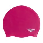 Speedo Plain Moulded Silicone Swim Cap Pink