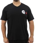 Mens Printed Skull Vneck Tee - 8XL Black