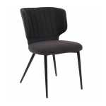 Larissa Metal And Fabric Dining Chair Black Grey - Dark Grey