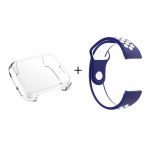 Fitbit Killer Deals Protector + Silicone Strap For Versa-blue & White- M l - Best Bargains Online