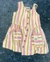 Earth Child Pink Yellow Green And Beige Striped Dress 12/18M
