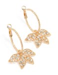 Goldair Gold Diamante Leaf Fan Drop Earrings