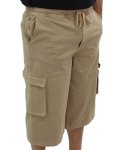 Mens 3 4 Cargo Shorts - 54 Khaki