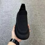 Men's Woven Breathable Solid Colour Slip On Sock Shoes Comfy Non Slip Casual Soft Sole Sneakers For Men's Outdoor Activities