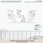 Canvas Pink And Grey Floral Bible Verse