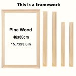 1PC Rustic Pine Wood Picture Frame Decorative Art Style Thick Stretch Canvas Support Diy Painting Frame For Artistic Oil Paintin
