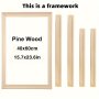 1PC Rustic Pine Wood Picture Frame Decorative Art Style Thick Stretch Canvas Support Diy Painting Frame For Artistic Oil Paintings & Wall Decor For