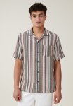 Cotton On Palma Short Sleeve Shirt - Midnight Multi Stripe