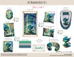 Cot Duvet Bedding Ai Dragon Blue Set