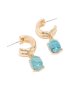Goldair Gold Blue Acrylic Huggie Drop Earrings
