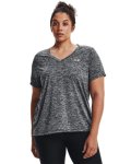 Women's Ua Tech Twist Short Sleeve V-neck - Black 2X