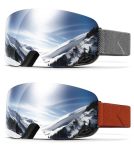 Qally Ski Goggles For Men Women Snow Goggles Anti Fog Snowboard Goggles With 100% Uv Protection Black Frame Silver Lens silver L