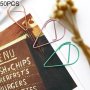 50 Pcs Metal Material Water Drop Shape Paper Clips Color Funny Bookmark Office Shool Stationery Marking Clips Random Color