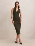 Marlowe Sculpted Midi Dress - 18 Khaki
