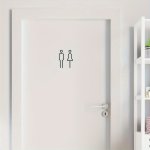 Elegant Black & Golden Brass Toilet Sign - Easy-mount For Home & Business Washrooms Bathroom Sign Restroom Sign