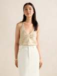 Harper Scoop Halter Top - 16 Tuxen Leaf