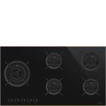 Smeg Dolce Still Novo Black Ceramic 5 Burner Gas Hob With Copper Trim - PV695LCNR