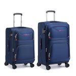 Roplus Softside Expandable Luggage With 4 Spinner Wheels Durable Carry-on Luggage Suitcase Blue 2-PIECE Set 21 25