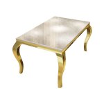 Goldair Gold And White Rectangular Dining TABLE DHT-2010
