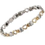 Ladies Stainless Steel Magnetic Bracelet For Arthritis Relief Hearts