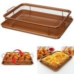 Copper Crispy Tray Oven Air Fryer Mesh Basket