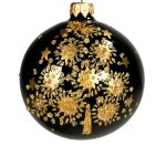 Bauble Glass Star Tree Black 8CM