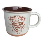 Good Vibes & Hot Coffee Ceramic Coffee Mug