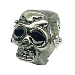 Skull Watch Ring Punk Skull Flip-open Cover Quartz Analogue Adjustable Ring